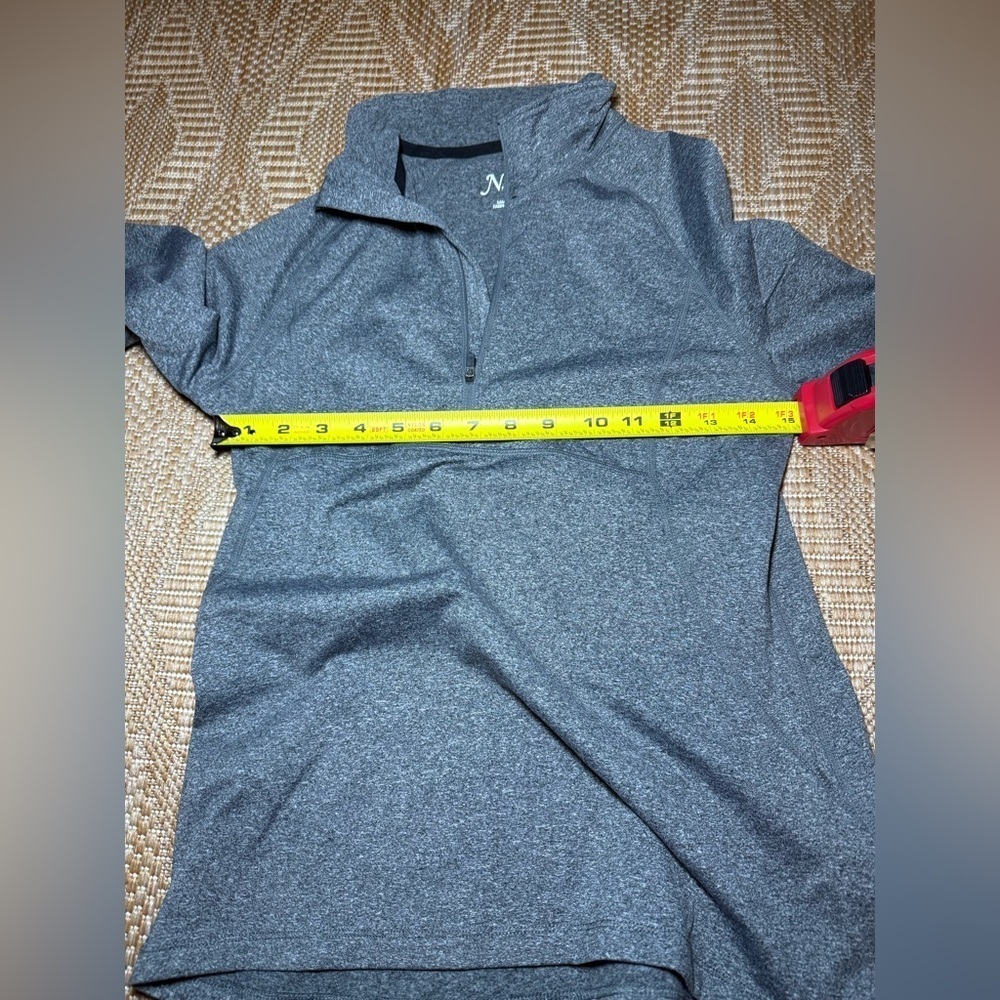 Natural Reflections Gray Quarter Zip Pullover Long Sleeve,Lightweight,Size M - Picture 8 of 8
